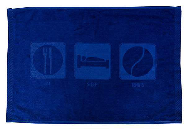 Fromuth Eat Sleep Tennis towel, soft cotton accessory with colorful "Eat Sleep Tennis" print, ideal for players and fans.