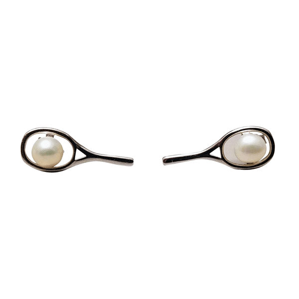 Hit Happy Tennis Racquet W/Pearl Earrings