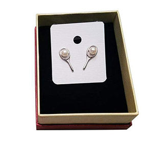 Hit Happy Tennis Racquet W/Pearl Earrings