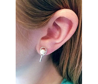 Hit Happy Tennis Racquet W/Pearl Earrings