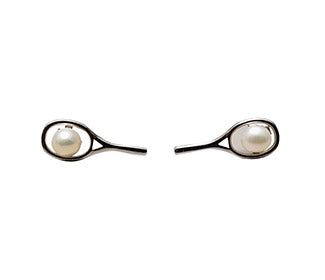 Hit Happy Tennis Racquet W/Pearl Earrings