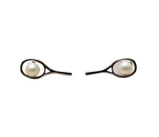 Hit Happy Tennis Racquet W/Pearl Earrings