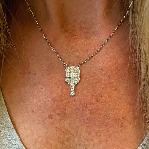 Hit Happy Pickleball Paddle Pendant Necklace