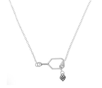 Born To Rally Lob And Love Lariat Pickleball Necklace