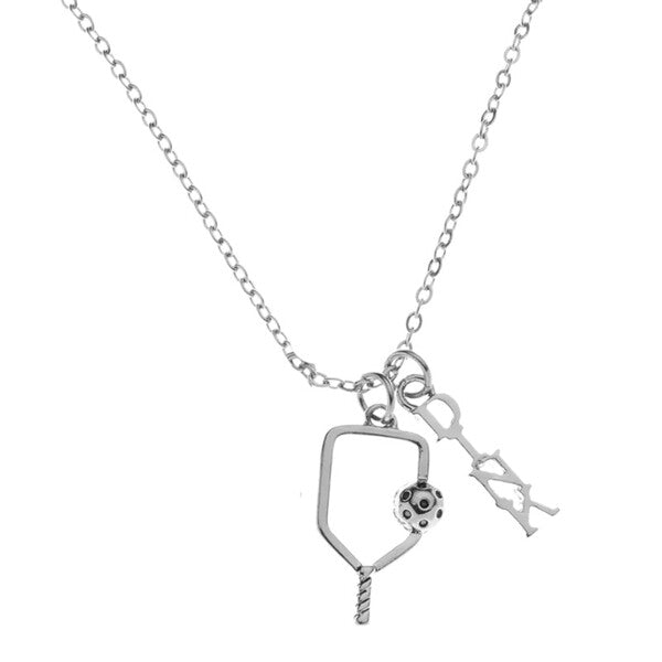 Born To Rally Pickleball Dink Charm Necklace