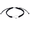 Born To Rally Pickleball Paddle Adjustable Rope Bracelet (Black)