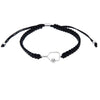 Born To Rally Pickleball Paddle Adjustable Rope Bracelet (Black)