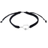 Born To Rally Pickleball Paddle Adjustable Rope Bracelet (Black)