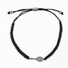 Born To Rally Tennis Racquet Adjustable Rope Bracelet (Black)