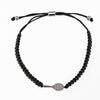 Born To Rally Tennis Racquet Adjustable Rope Bracelet (Black)