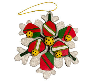 Born To Rally Pickleball Snowflake Christmas Ornament