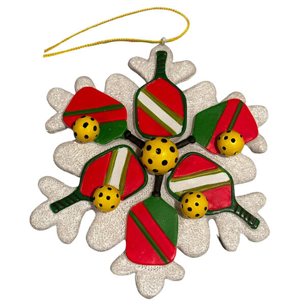 Born To Rally Pickleball Snowflake Christmas Ornament