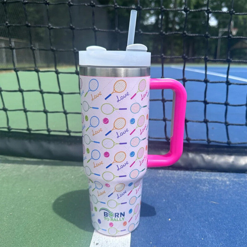 Born To Rally Tennis 30 Oz Tumbler - Love