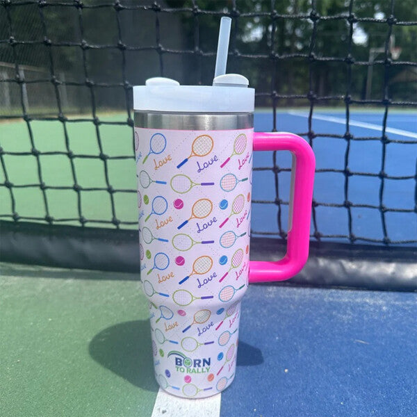 Born To Rally Tennis 30 Oz Tumbler - Love