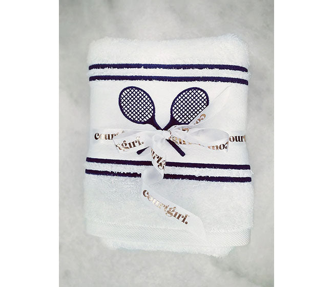 Courtgirl Matchtime Towel (White/Navy)