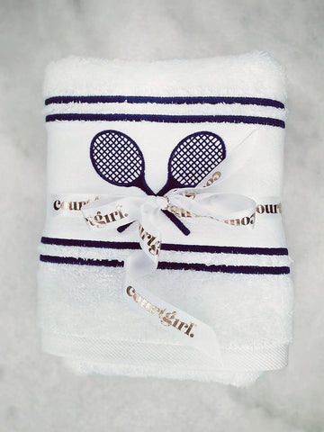 Courtgirl Matchtime Towel (White/Navy)