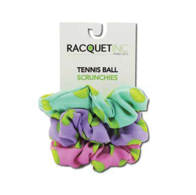Tennis Ball Scrunchies (3X) (Solid Green, Purple, Pink) RACQUET INC