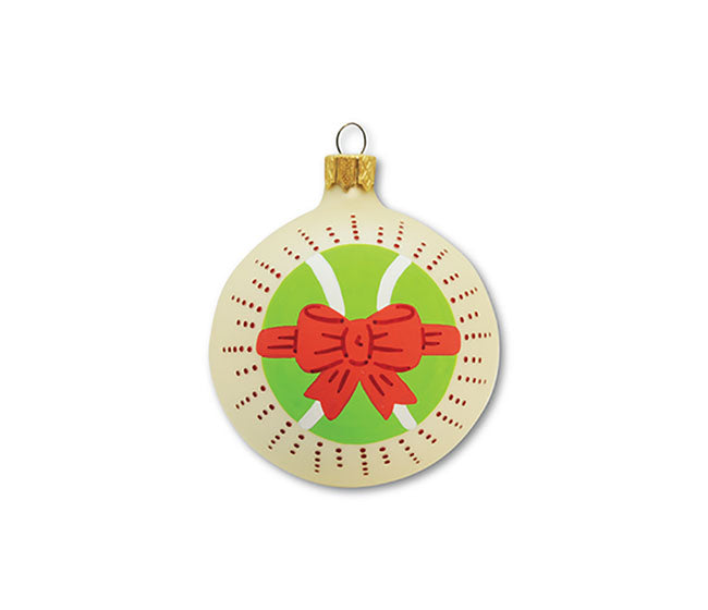 Tennis Ball Bow Holiday Ornament
