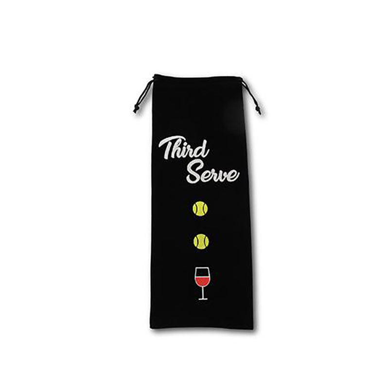 Tennis Reusable Wine Bottle Gift Bag (Black)