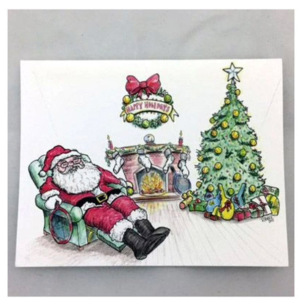 Note Cards-Tired Tennis Santa (8X)