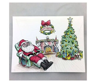 Note Cards-Tired Tennis Santa (8X)