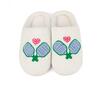 Queen Of The Court Pickleball Slippers (W)(Racquets)(White)