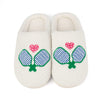 Queen Of The Court Pickleball Slippers (W)(Racquets)(White)