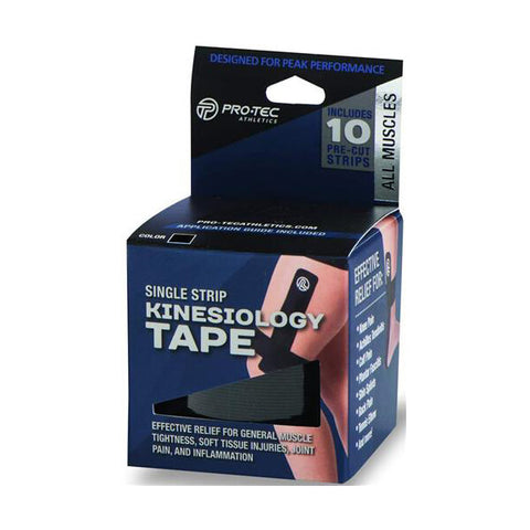 Pro-Tec Single Strip Kinesiology Tape (10X)(Black)