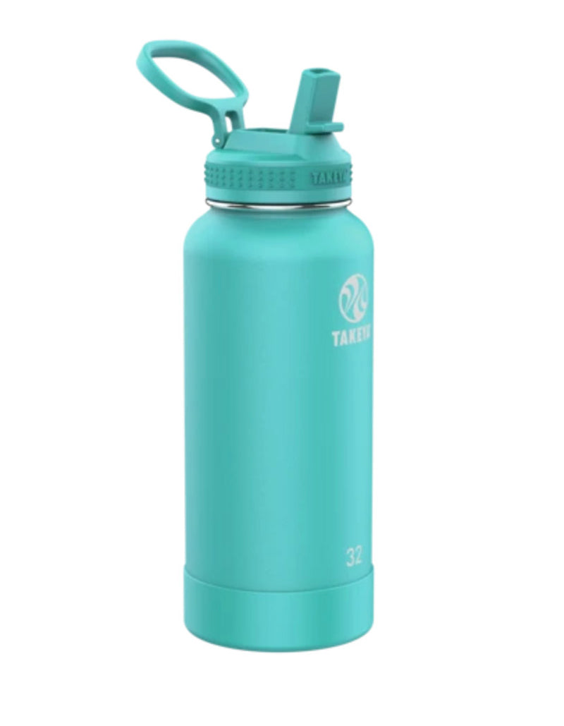 Takeya Pickleball Insulated Water Bottle W/Straw Lid (32Oz)(Teal)