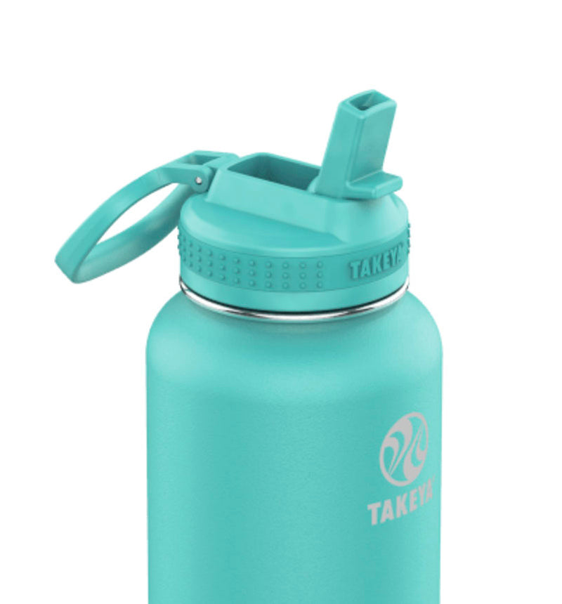 Takeya Pickleball Insulated Water Bottle W/Straw Lid (32Oz)(Teal)