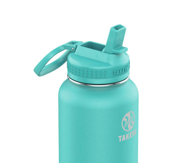 Takeya Pickleball Insulated Water Bottle W/Straw Lid (32Oz)(Teal)