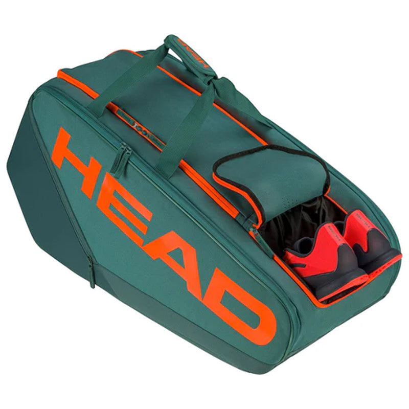 Head Pro Racquet Xl 12R Bag (Dark Cyan/Orange)
