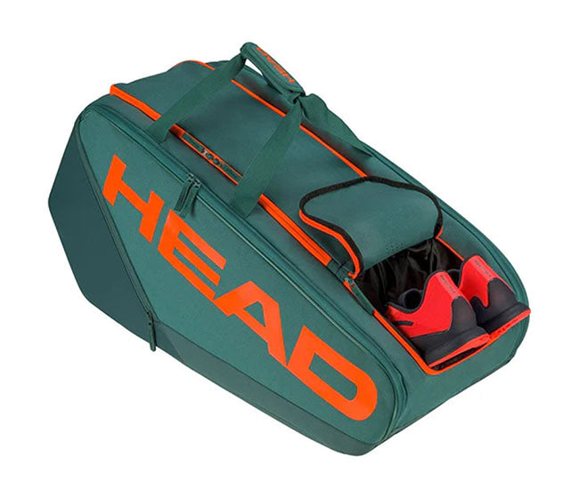 Head Pro Racquet Xl 12R Bag (Dark Cyan/Orange)