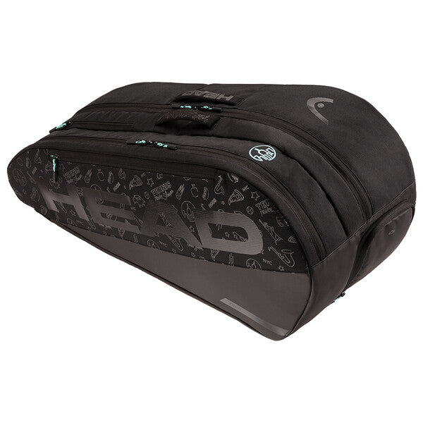 Head Tour 9-Racquet Bag L Neon (2025) (Black)