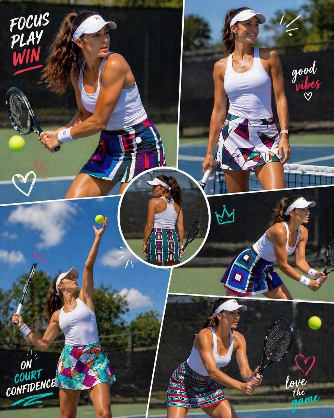 NU Sportswear Women’s Performance Tennis Skirt with Built-In Shorts