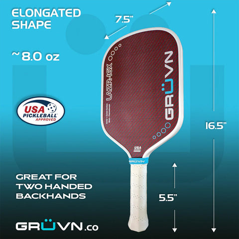 Gruvn Lazr-16X Pickleball Paddle (Red Blend)