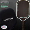 Gruvn Muvn-16X Raw Carbon Fiber Pickleball Paddle (Mint W/White)