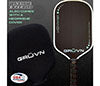 Gruvn Muvn-16X Raw Carbon Fiber Pickleball Paddle (Mint W/White)