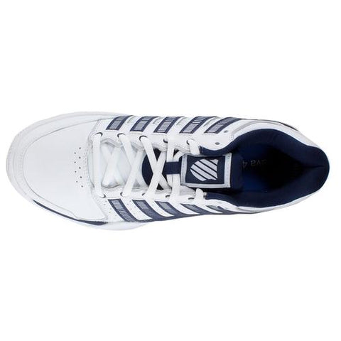 K- Swiss Men's HyperCourt Express Leather Tennis Shoes White and Navy