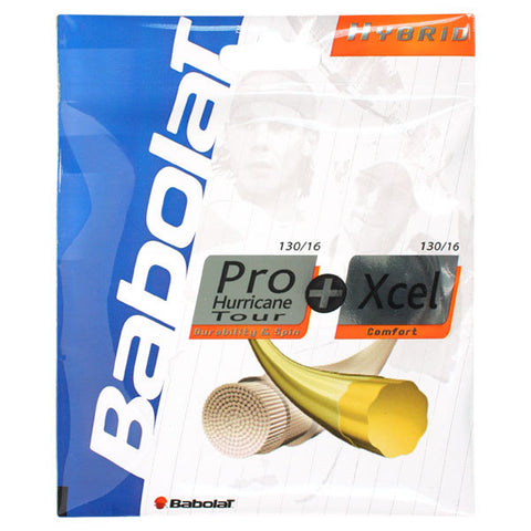 Babolat Pro Hurricane Tour 16 and Xcel 16g Strings