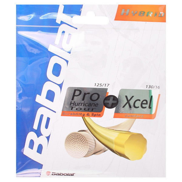 Babolat Pro Hurricane Tour 17 and Xcel 16g Strings