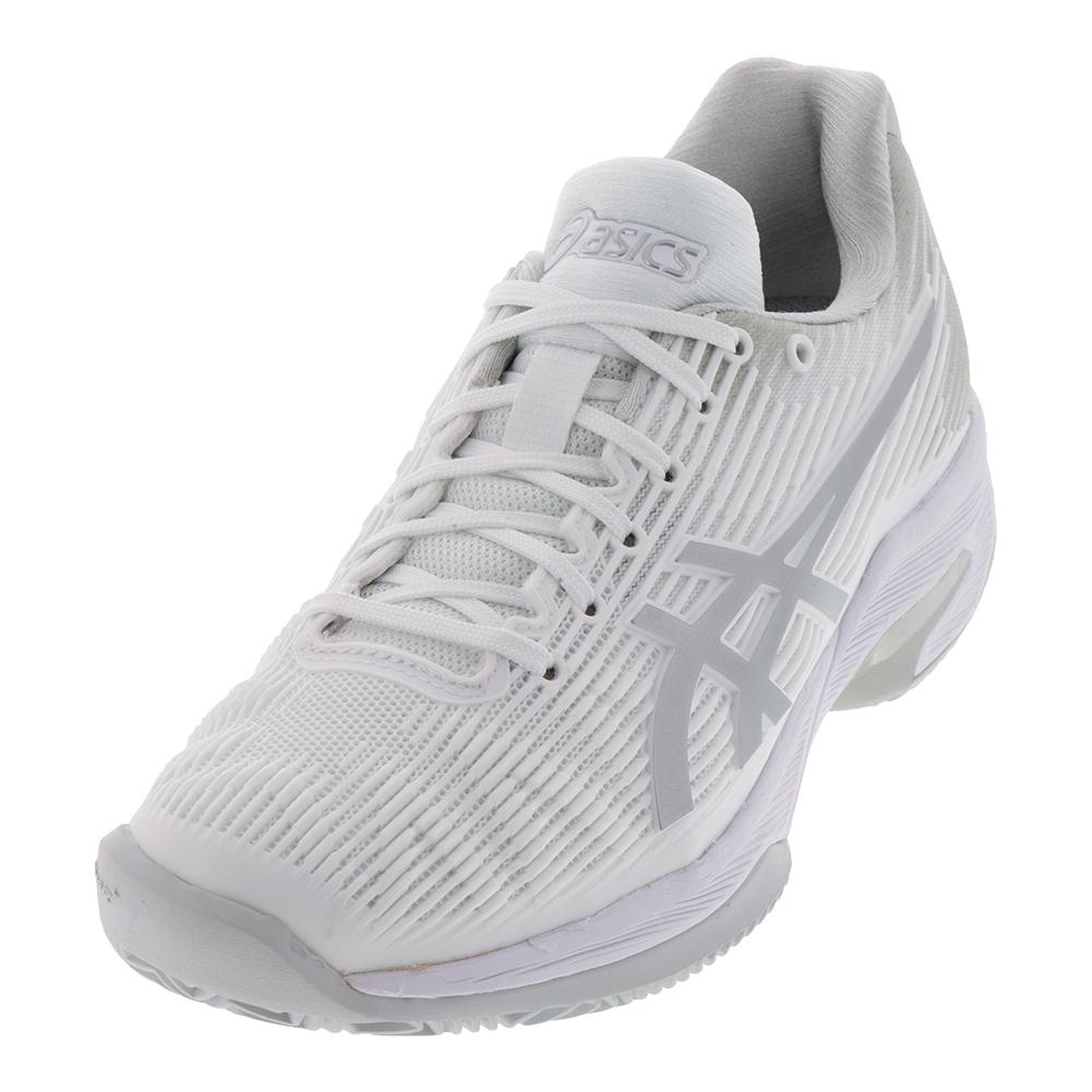 Asics Women's Solution Speed FF Clay Tennis Shoes White and Silver