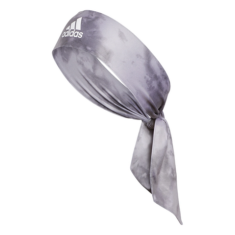 Adidas Alphaskin Print Tie Headband (Grey) - Modern Tie Headband for tennis
