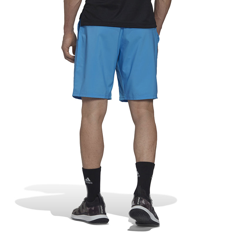 adidas Club 3 Stripe Short 9" (M) (Blue) 100% Polyester Plain Weave - Comfort, Soft, Ventilated Fabric