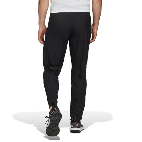 adidas Stretch Woven Tennis Pant (M) (Black) Stretchy Fabric - Regular Fit - Aeroready