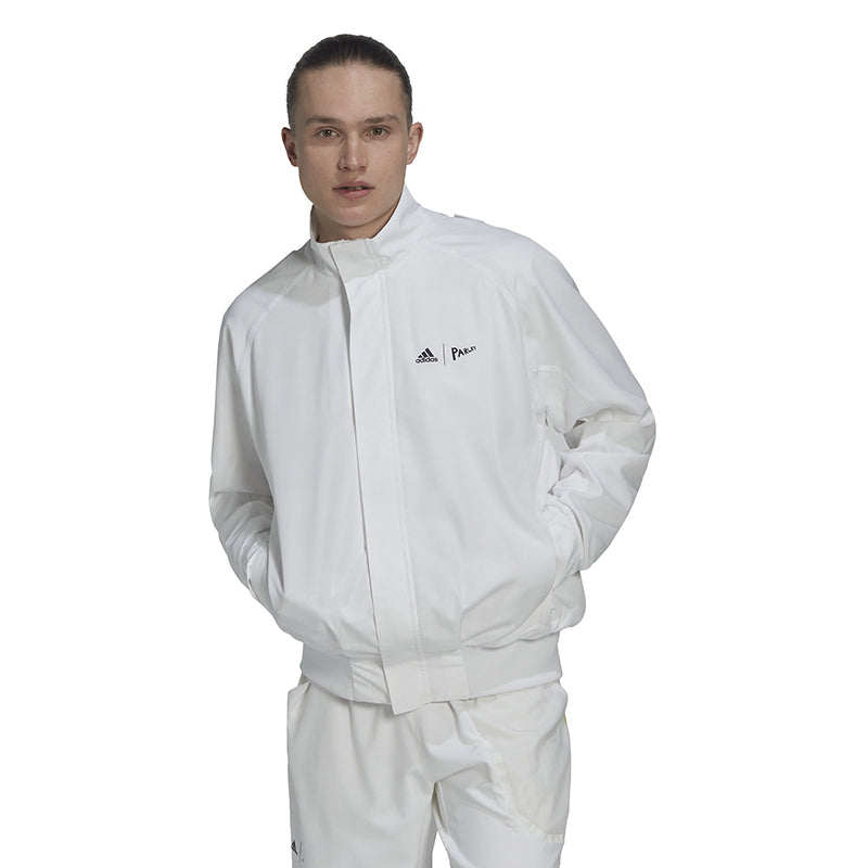 adidas London Jacket (M) (White)  Removable Bag On the Back - 100% Recycled Polyester