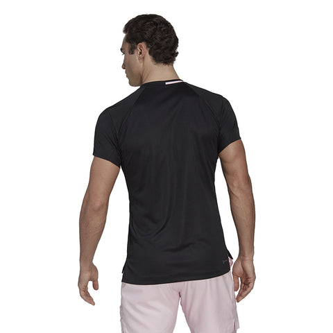 adidas US Series Tee (M) (Black)  - Best for Athletes - Tennis Polo Top Quality - Breathable and Stretchy