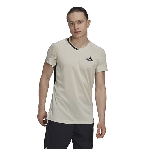 adidas US Series Tee (M) (Alumina)  - Best for Athletes - Tennis Polo Top Quality - Breathable and Stretchy