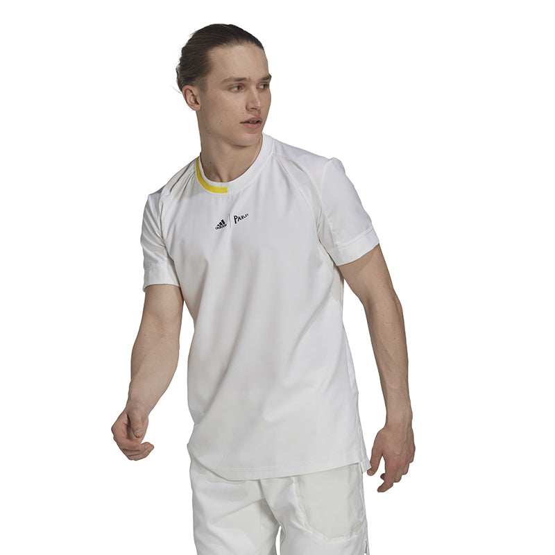 adidas London Stretch Woven Tee (M) (White) Mesh Panels and Moisture-Wicking