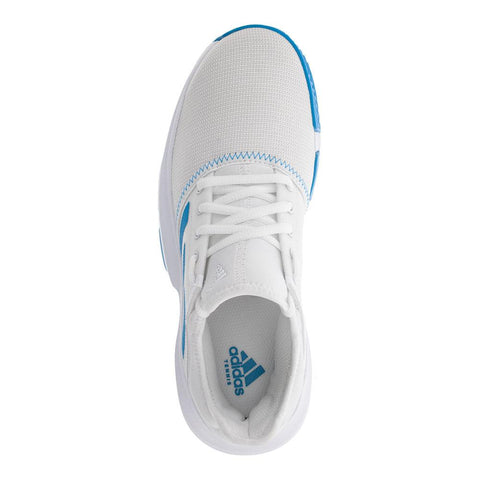 Adidas Women's GameCourt Tennis Shoes White and Shock Cyan